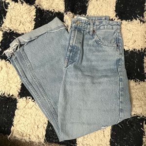 Zara High Waisted Straight Full Length Jeans